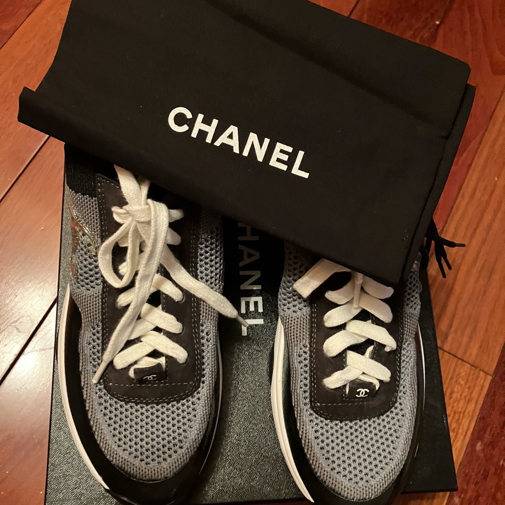 CHANEL Women's Black and Gray Sneakers